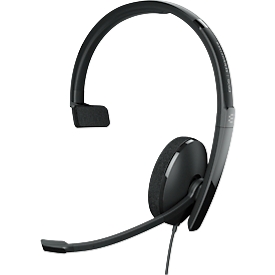 Headset EPOS|Sennheiser ADAPT 130T USB II, einseitig, USB-A, UC-optimiert & zertifiziert für Microsoft Teams, 3,5 mm Klinkenstecker, Ohrpolster aus Kunstleder, schwarz