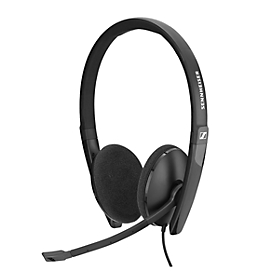 Headset Sennheiser SC 160 USB, stereogeluid, grote oorkussens, In-Line Call Control