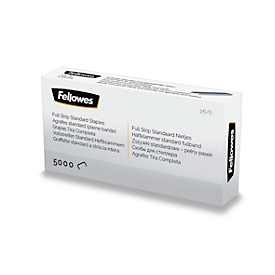 Heftklammern Fellowes® Typ 26/6, Vollstreifen, gemeißelte Spitze, B 12,7 x T 107 x H 6 mm, silber, 5040 Stück