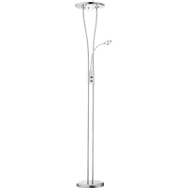 HELIA led stalamp, staal, dimbaar, met leesarm, ronde vorm