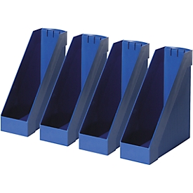 HELIT magazine file, extra wide, polystyrene, 4 pieces blue