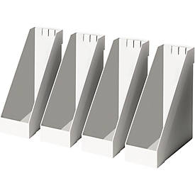 HELIT magazine file, extra wide, polystyrene, 4 pieces light grey