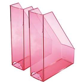 HELIT Stehsammler, DIN A4 -C4, Polystyrol, 2 Stück, rot transparent