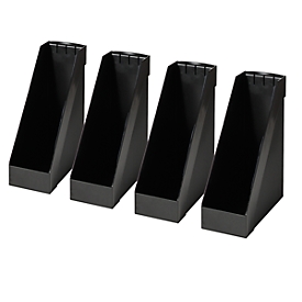 HELIT Stehsammler, extra breit, Polystyrol, 4 Stück schwarz