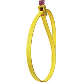 Hellermanntyton Colliers de serrage SpeedyTie, L 750 mm x l 12 mm, PA 6.6 jaune, réutilisables, 5 pièces