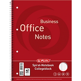 Herlitz Collegeblock Office DIN A4, 80 Blatt, 10 Stück, kariert