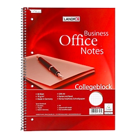 Herlitz Collegeblock Office DIN A4, 80 Blatt, 10 Stück, kariert