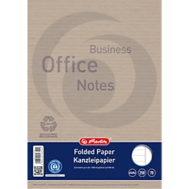 Herlitz kantoorpapier gerecycled, 250 dubbele vellen, DIN A3/A4 gevouwen, 70 g/m², gelinieerd, goede rand, blauw/grijs
