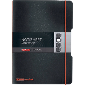 Herlitz notebook my.book, DIN A4 format, plastic, 2 x 40 sheets squared/lined, black