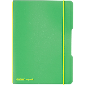 Herlitz notebook my.book, DIN A5 format, plastic, 40 squared sheets, green