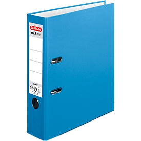 herlitz Ordner maX.file protect, DIN A4, Rückenbreite 80 mm, 20 Stück, aqua