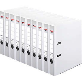 herlitz Ordner maX.file protect plus, DIN A4, Rückenbreite 50 mm, 10 Stück, weiss