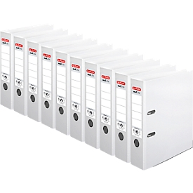 herlitz Ordner maX.file protect plus, DIN A4, Rückenbreite 80 mm, 10 Stück, weiß