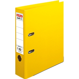 herlitz Ordner maX.file protect plus, DIN A4, Rückenbreite 80 mm, gelb