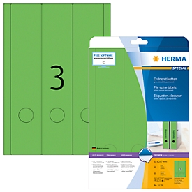 Herma ordneretiketten A4, 297 x 61 mm, permanent hechtend/bedrukbaar, 60 stuks, groen