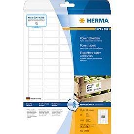 Herma power-etiketten nr. 10901 op A4-bladen, 2000 etiketten, 25 vellen