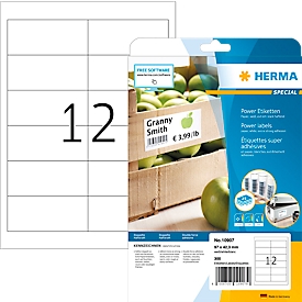 Herma Power etiketten nr. 10907, 97 x 42,3 mm, zelfklevend, extreem sterk hechtend, papier, wit, 300 st.
