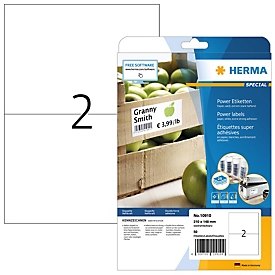 Herma Power etiketten nr. 10910, 210 x 148 mm, zelfklevend, extreem sterk hechtend, papier, wit, 50 st.