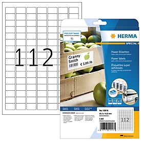 Herma Power etiketten nr. 10916, 25,4 x 16,9 mm, zelfklevend, extreem sterk hechtend, papier, mat, 2800 st.
