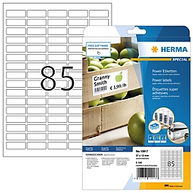Herma Power etiketten nr. 10917, 37 x 13 mm, zelfklevend, extreem sterk hechtend, papier, mat, 2125 st.