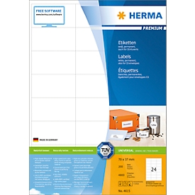 Herma premium-etiketten op A4-bladen, 4800 etiketten, 200 vellen