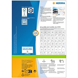 Herma Premium étiquettes d'adresse no. 4475, 105 x 41 mm, autocollantes, permanentes, imprimables, papier, blanc, 1400 pièces sur 100 feuilles