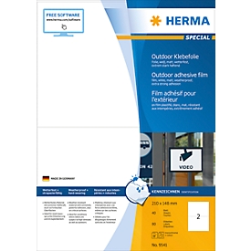Herma wetterfeste Etiketten Nr. 9541, aus Polyesterfolie, 80 Etiketten, 40 Bogen