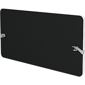 Hintertisch-Akustikwand Flex, 40 mm stark, mit Adapter, schallabsorbierend, modular erweiterbar, Tischmontage, B 800 x H 600 mm, schwarz
