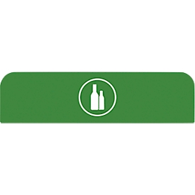 Hinweistafel für konfigurierbare Recyclingstation von Rubbermaid, für 125 Liter Behältereinheit, B 610 x H 203 x T 20 mm, Glas, grün