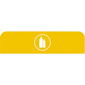 Hinweistafel für konfigurierbare Recyclingstation von Rubbermaid, für 125 Liter Behältereinheit, B 610 x H 203 x T 20 mm, Kunststoff, gelb