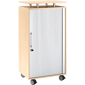 Hochcontainer mit Rollen, abschließbar, B 600 x T 420 x H 1178 mm, Ahorn