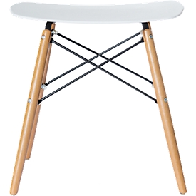 Hocker Paperflow Skoll, B 470 x T 350 x H 480 mm, pflegeleichte Polypropylen-Sitzschale weiß