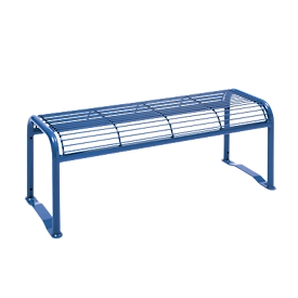 Hockerbank, 2-Sitzer, mit Gitternetz, für Außenbereich, violettblau (RAL 5000)