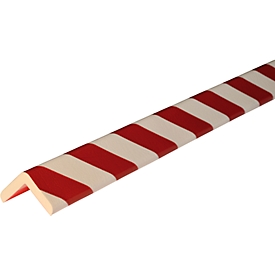 Hoekbeschermprofiel type H +, 1 m/stuk, wit/rood