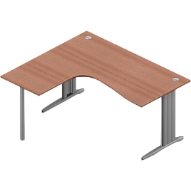 Hoekbureautafel ARLON-OFFICE, B 1600 x D 1200 x H 730 mm, Canaletto noot