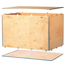 Holzfaltkiste, 1 Euromass, 6 mm Birkensperrholz, L 1180 x B 780 x H 500 mm