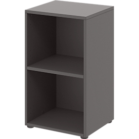 Home Office Regal TEMPIO, aus Holz, 2 Fächer, 2 OH, B 400 x T 340 x H 720 mm, anthrazit