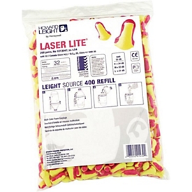 HONEYWELL HOWARD LEIGHT Bouchons d'oreilles Laser Lite, EN 352-2, SNR 35 dB, recharge de 200 paires, polyuréthane rose/jaune