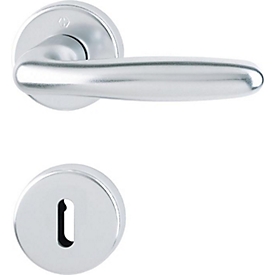 HOPPE Verona rozettengarnituur 1510/42KB/42KBS, aluminium F1, voor deurdikte 37-47 mm, DIN L/R, QuickpinPlus
