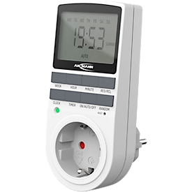 Horloge hebdomadaire Ansmann AES4, numérique, format 12/24 h, 10 programmes, simple, sans piles, plastique, blanc