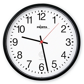 Horloge murale radio-pilotée, Ø 300 mm, noir