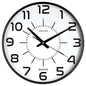 Horloge murale UNILUX Maxi Pop, quartz, Ø 37,5 cm, aiguilles silencieuses, noir