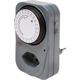 Horloge programmable journalière brennenstuhl® MZ 20, analogique, programme de 24 h, 96 activations/désactivations par jour, IP20, gris