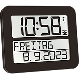 Horloge radio-pilotée Time Line MAX, noir