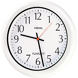 Horloge radiopilotée Peweta Ø 300 mm, protégée contre les projections d'eau IP64, adaptée aux pièces humides, 