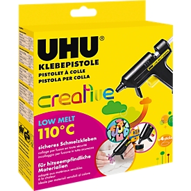 Hot glue gun UHU Creative LOW MELT 110°C, incl. 4 glue cartridges, 10 W