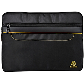 Housse pour ordinateur portable Exacompta Exactive®, pour 1 ordinateur portable ou tablette jusqu'à 13,3″,1 poche zippée, tissu polyester imperméable, noir