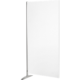 Houten wand METROPOL, gelakt, wit/aluminium