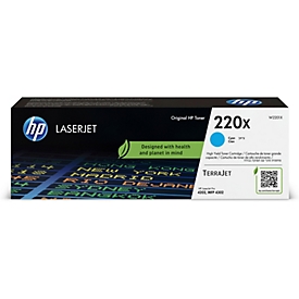 HP 220A Cartouche de toner LaserJet originale, cyan, env. 1 800 pages, technologie TerraJet, pour les séries HP Color LaserJet Pro et Enterprise