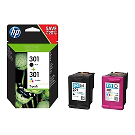 HP 301 - 2er-Pack - Schwarz, Farbe (Cyan, Magenta, Gelb)